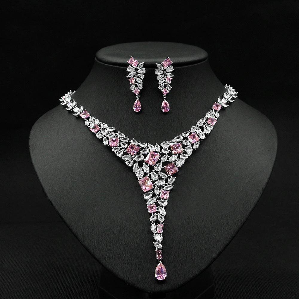 Colorful Zircon Necklace Set - Shop Jobie