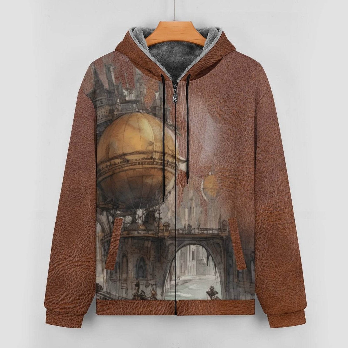 Steampunk Fleece Zippered Hoodie - Shop Jobie