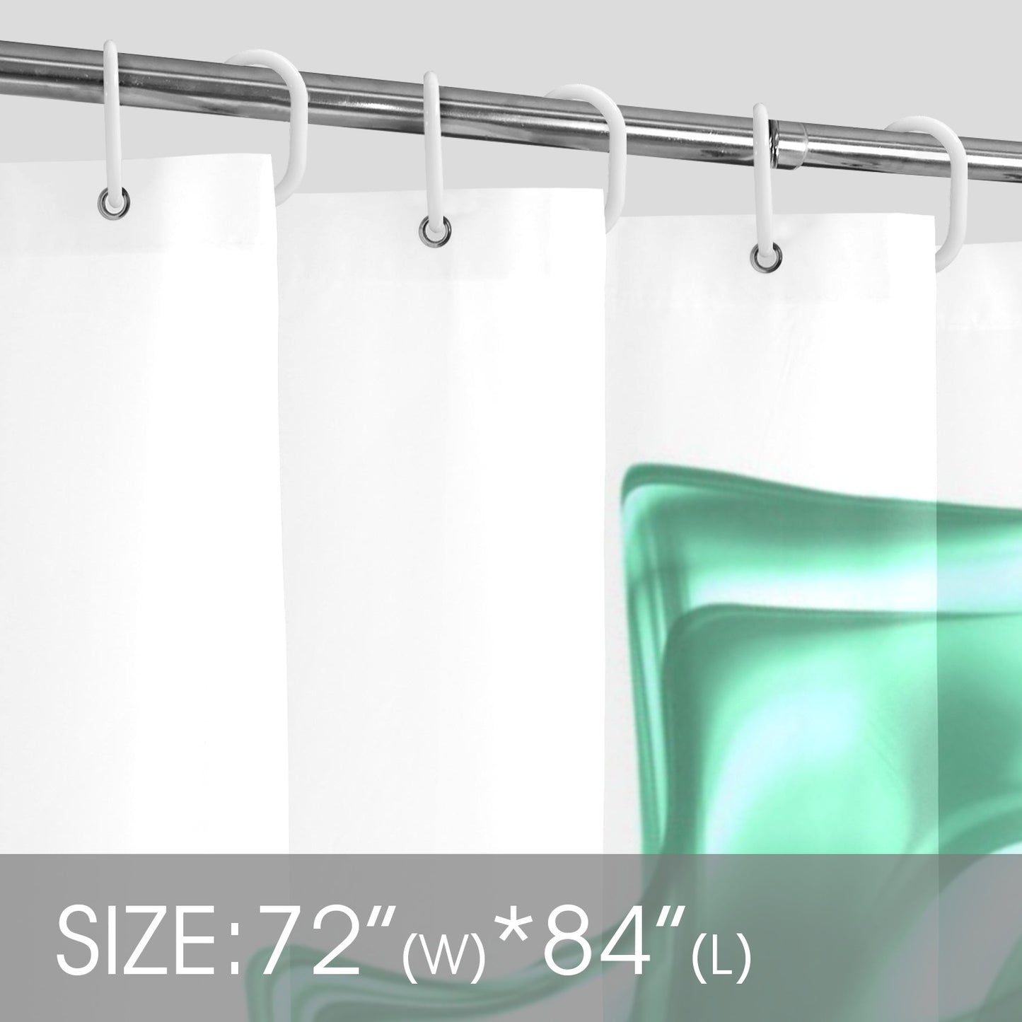 Ocean Wave Green Shower Curtain 72"x84"