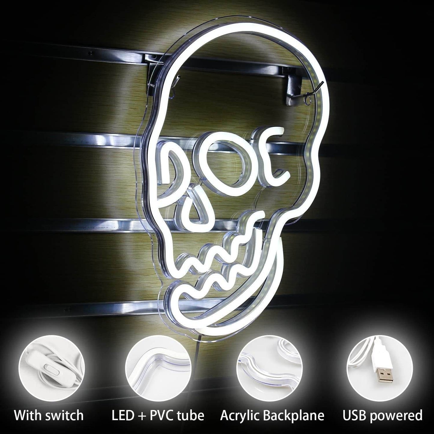 Halloween Decoration LED Neon Skull - Shop Jobie