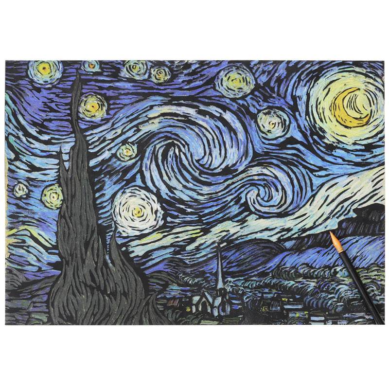 4pc Van Gogh DIY Scratch Paper Picture Book - Shop Jobie
