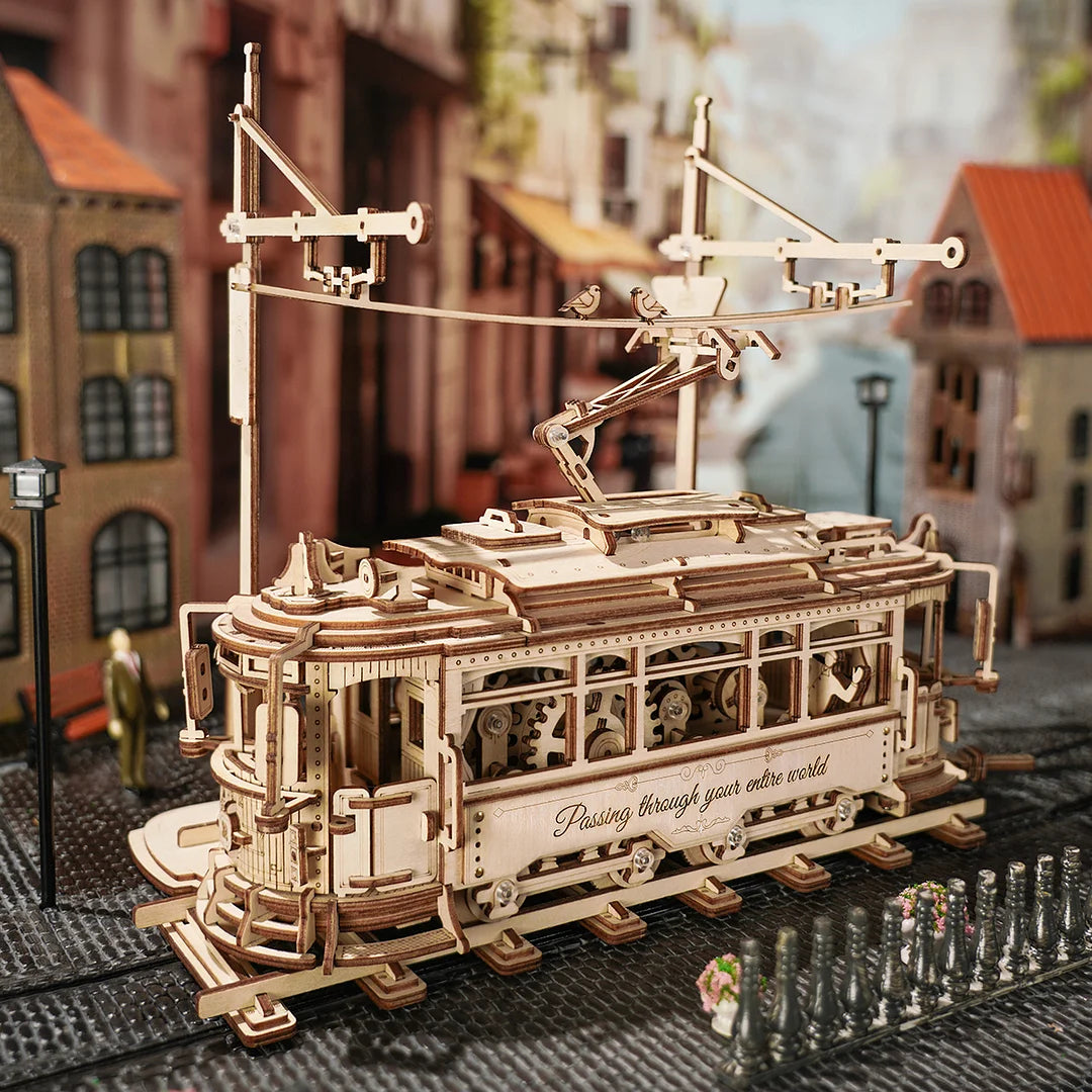 3D Wooden Puzzle DIY Kits - 374pc Classic City Tram