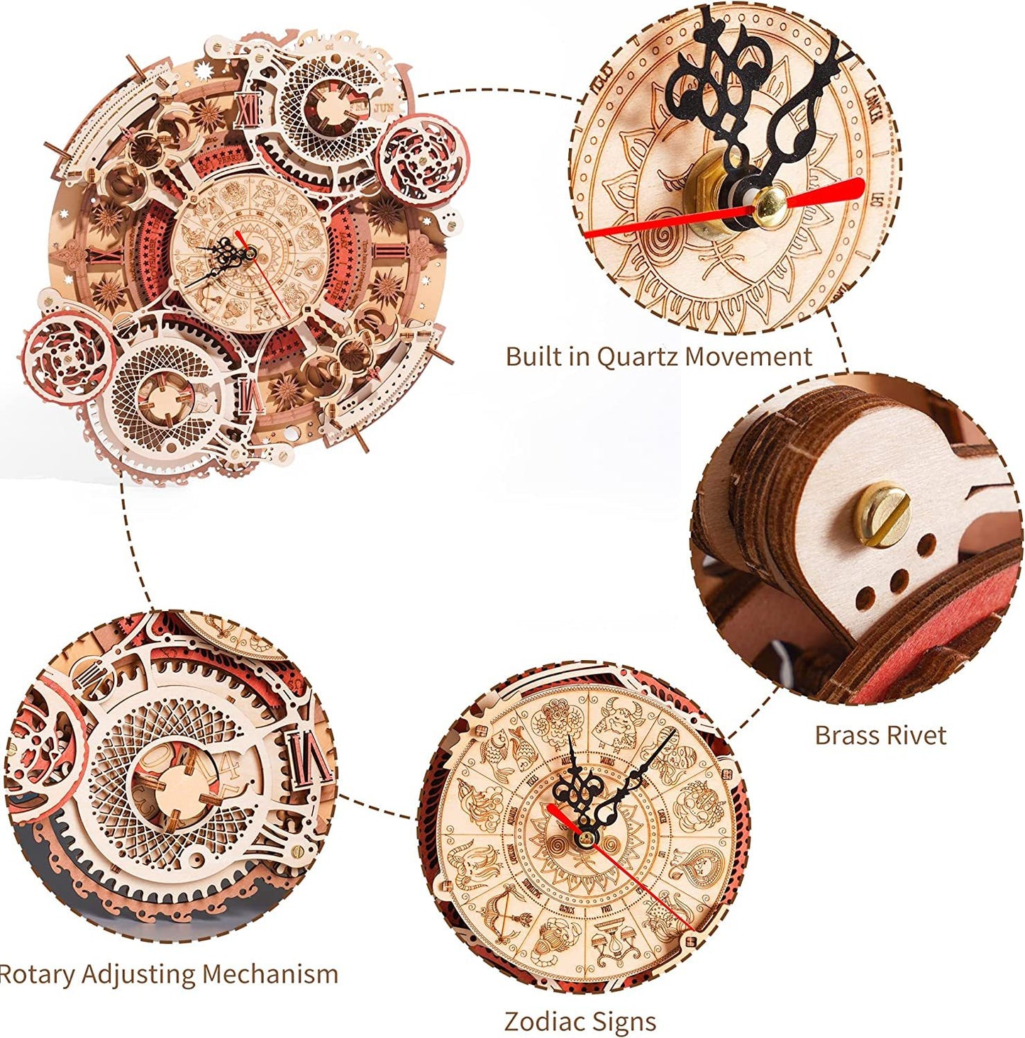 Robotime ROKR Time Art Zodiac Wall Clock