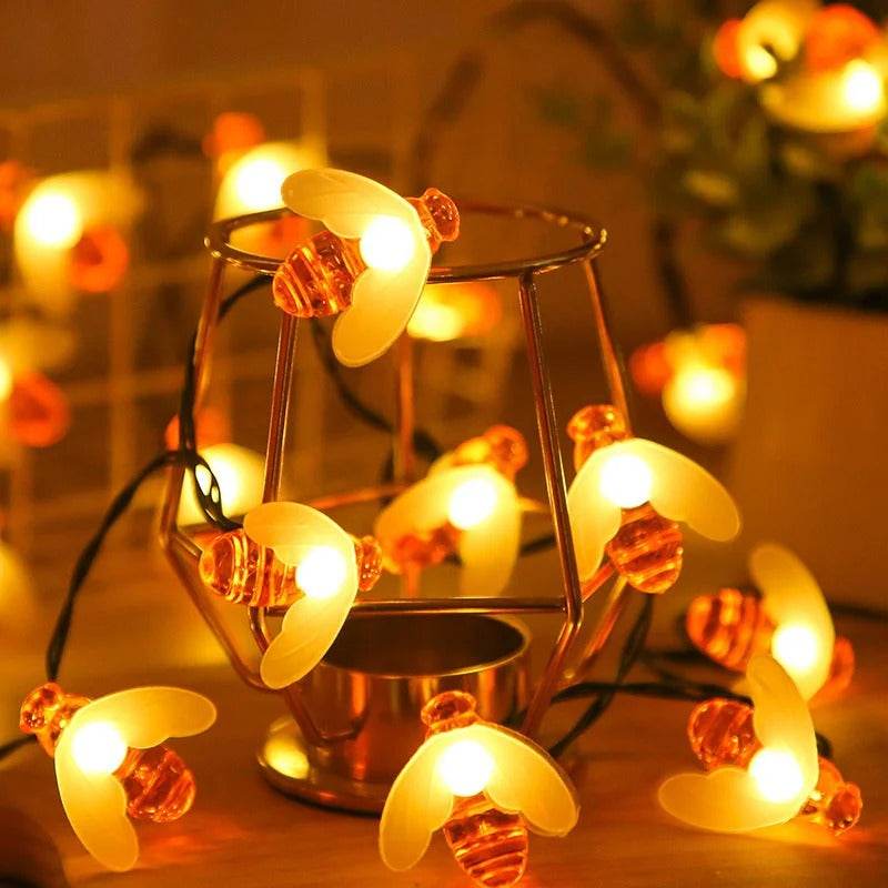 Solar Powered Honey Bee Led String Fairy Lights - Shop Jobie