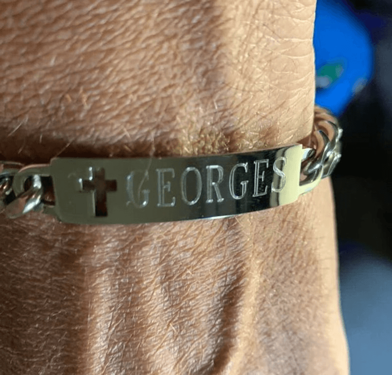 Mens Cross Cutout ID Bracelet - Shop Jobie