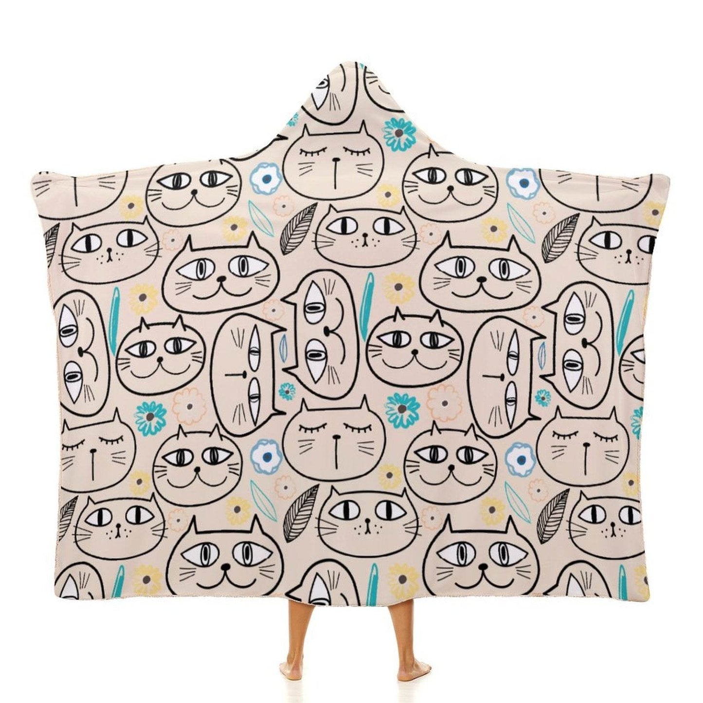 Cozie Hugs 50x60 Hooded Blanket Cat Style - Shop Jobie