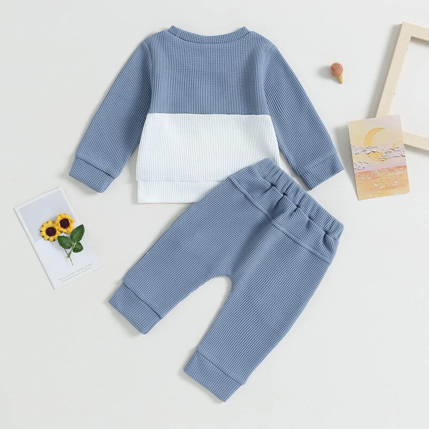 Kid's 2pc Color Matching Waffle Sweater & Pant Set - Shop Jobie