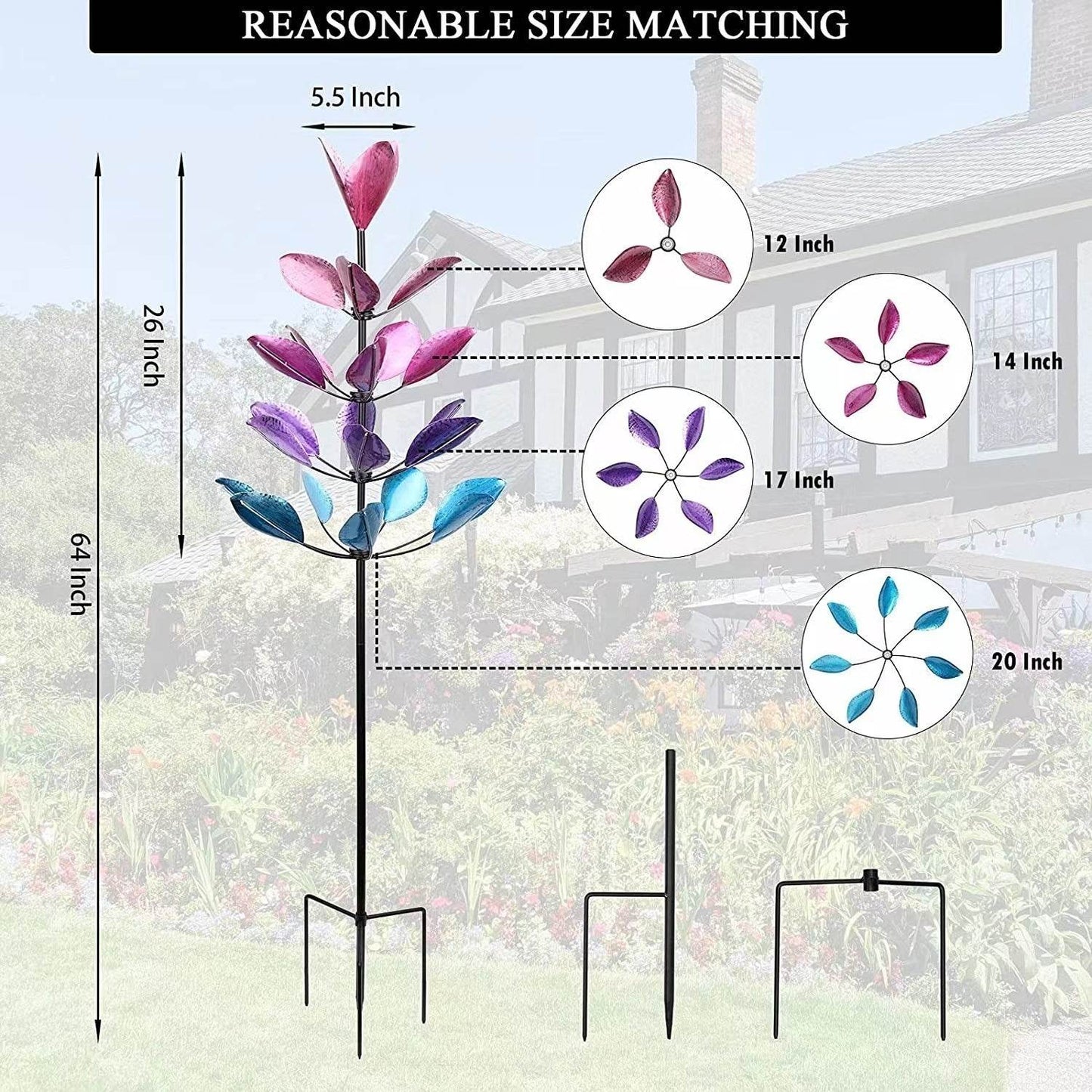 Wind Spinner - Tulip The Latest 360-degree Metal Windmill - Shop Jobie