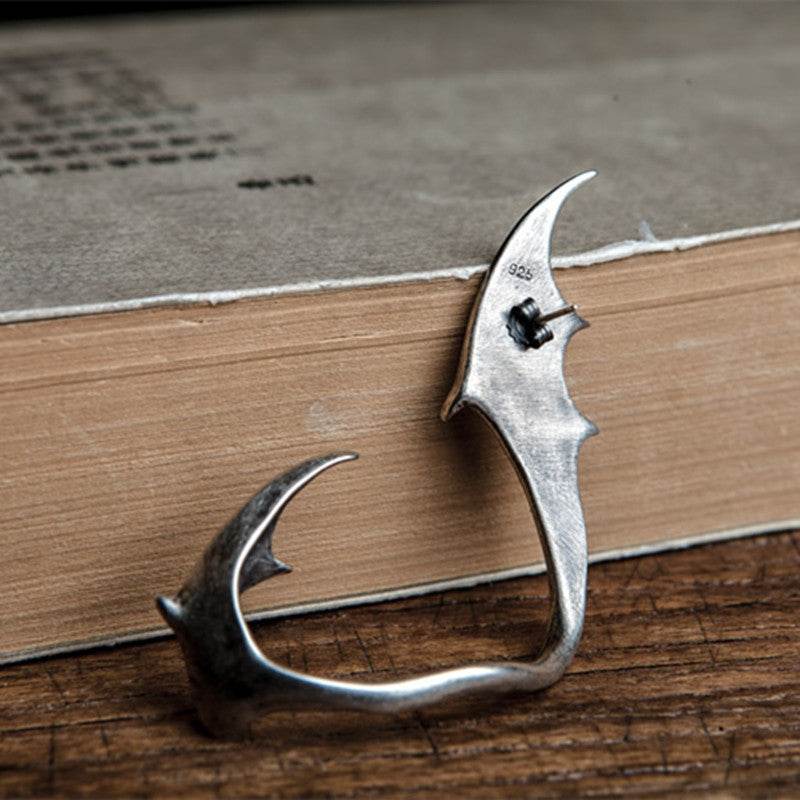 Gothic 925 Silver Bat Wing Earrings - Shop Jobie