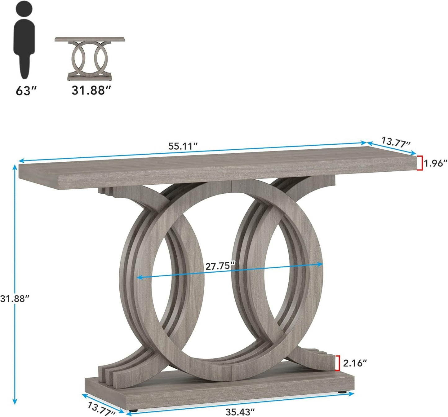 Modern Geometric Console Table