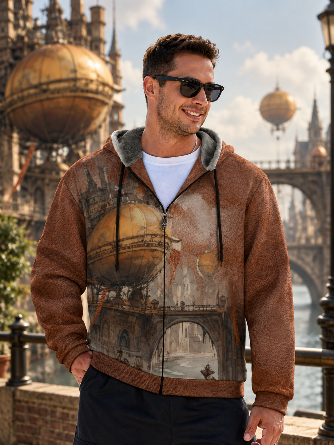 Double Layer Fleece Zippered Hoodies