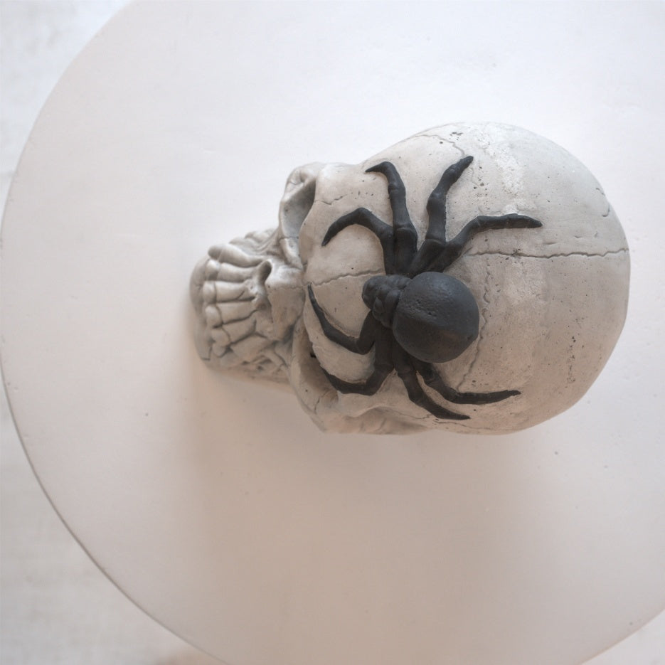 Eerie White Demon Skull Fire Pit Decor