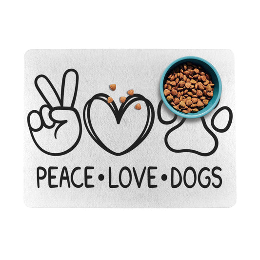 Peace, Love, Dog Food Mat