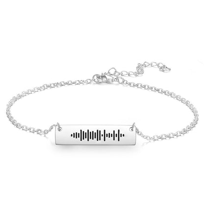 Scannable Custom Music Engraved Bar Anklet