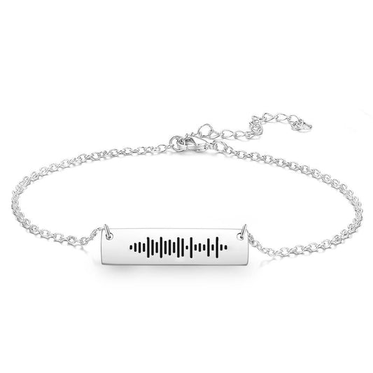 Scannable Custom Music Engraved Bar Anklet