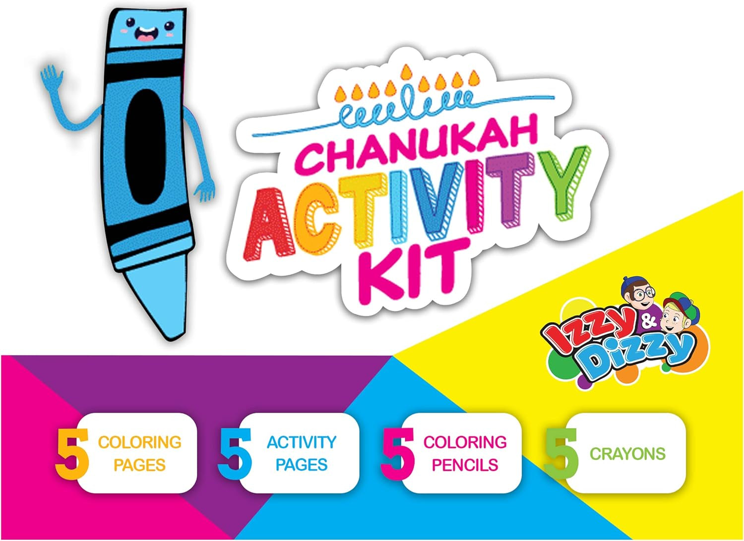 Hanukkah Coloring and Activity Set - Great for Partys and Gifts- Chanuka Color and Activity Kit