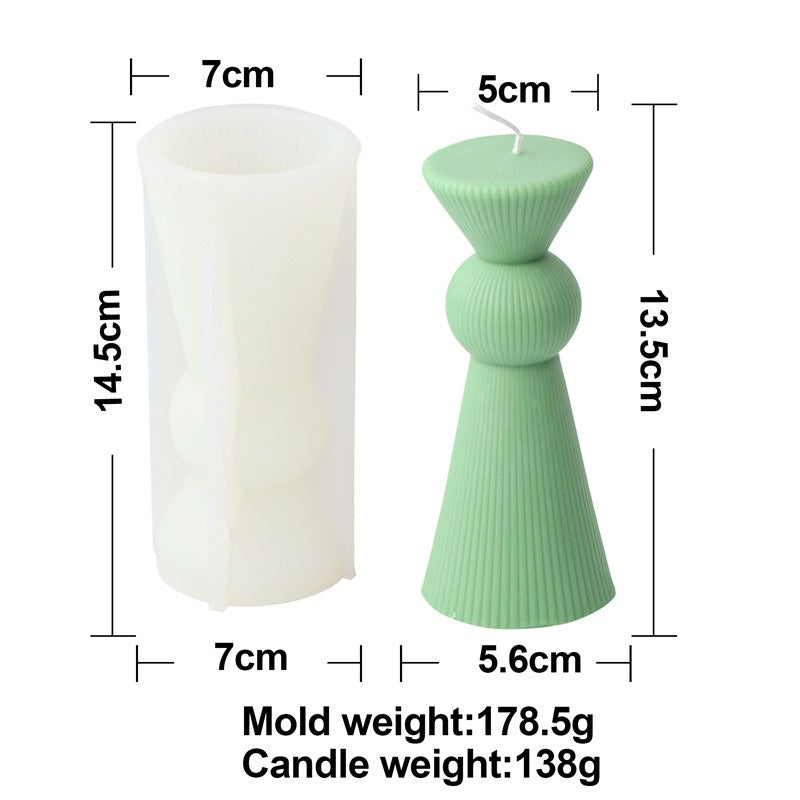 Silicone Striped Column Candle Mold