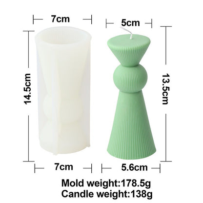 Silicone Striped Column Candle Mold