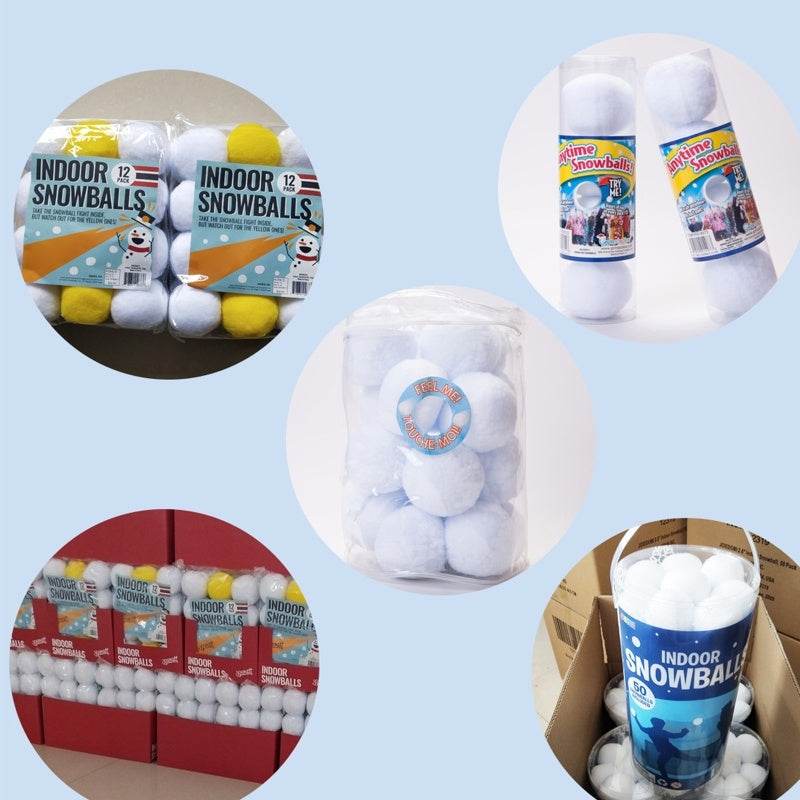 50 pcs Indoor Snowball Fight! Winter White Snowballs - Shop Jobie