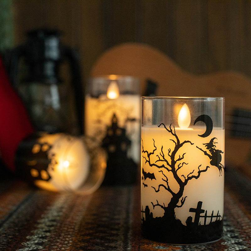 Halloween LED Candle w/Spooky Pattern - Shop Jobie