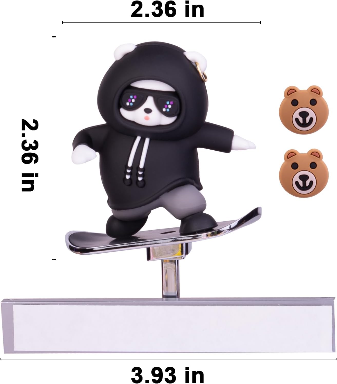 Mini Dashboard Skateboarding Bear