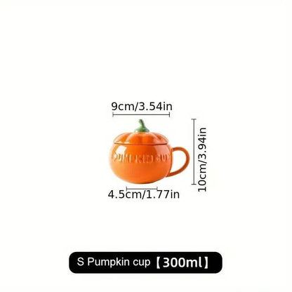 Pumpkin-Shaped Ceramic bowl w/Lid & Spoon - Shop Jobie
