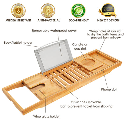 Bamboo Bathtub Spa Caddy Tray For ME TIME!
