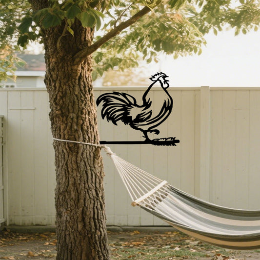 Silhouette - Iron Rooster Tree Hugger Line Art