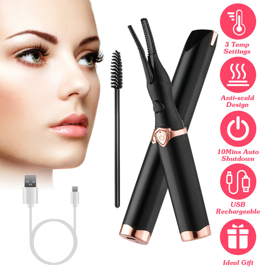 2 In 1 Clip Comb Heated Electric Mini Eyelash Curler