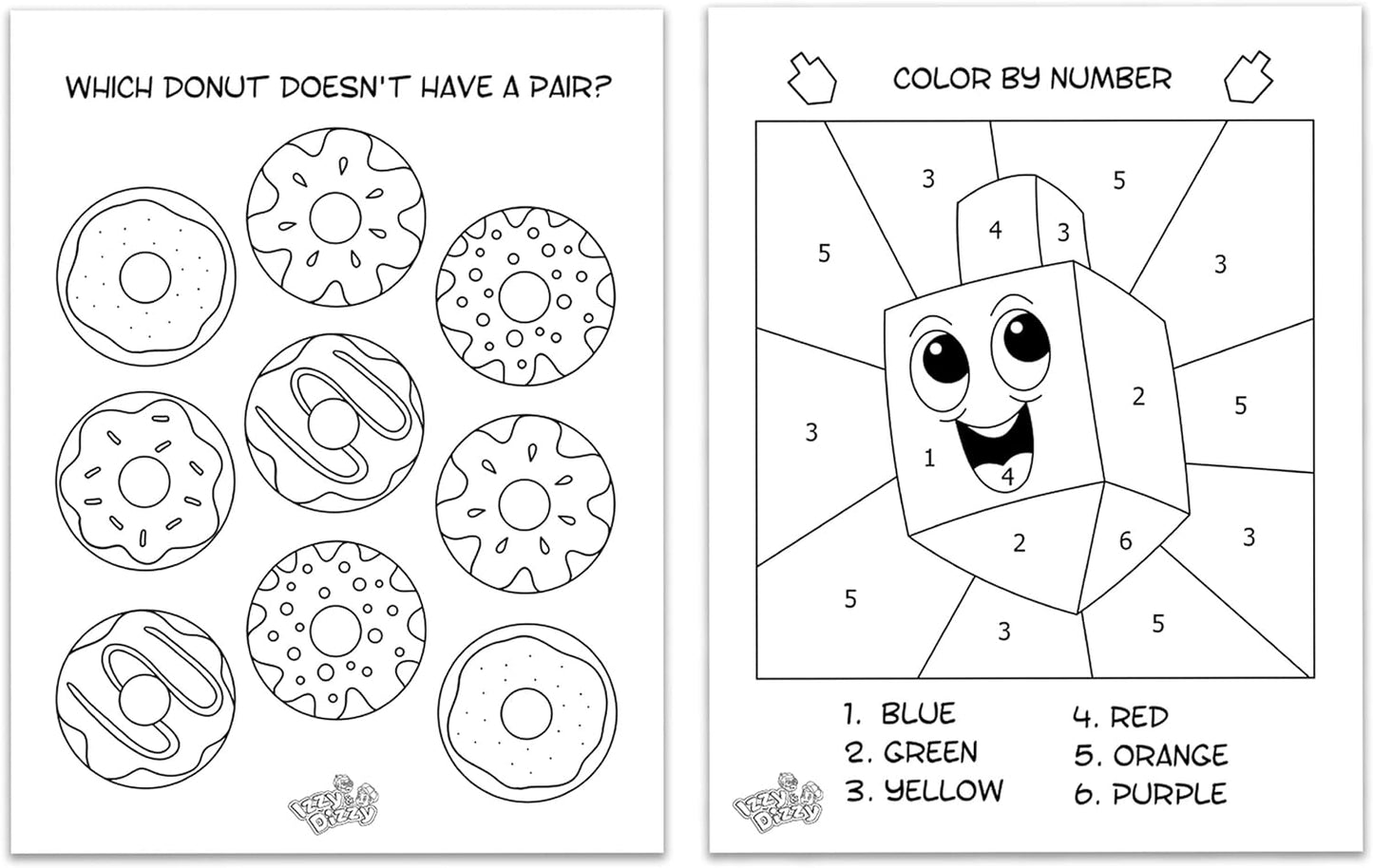 Hanukkah Coloring and Activity Set - Great for Partys and Gifts- Chanuka Color and Activity Kit