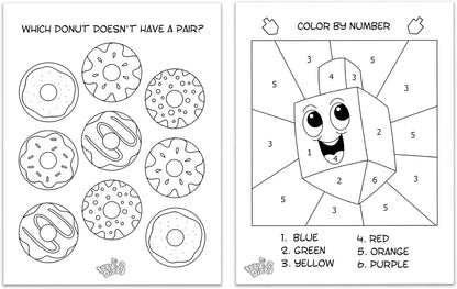 Hanukkah Coloring and Activity Set - Great for Partys and Gifts- Chanuka Color and Activity Kit