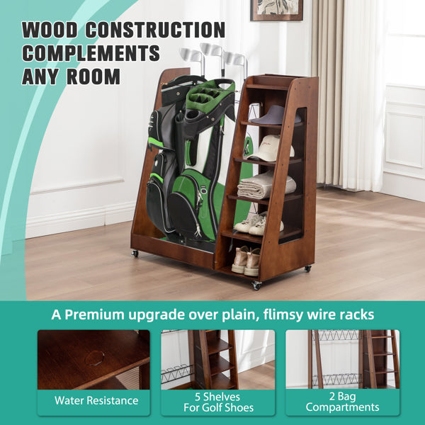 Brown 2-Golf Bag Organizer