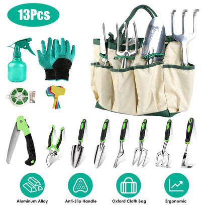 13pc Garden Hand Tool Starter Kit w/Bag