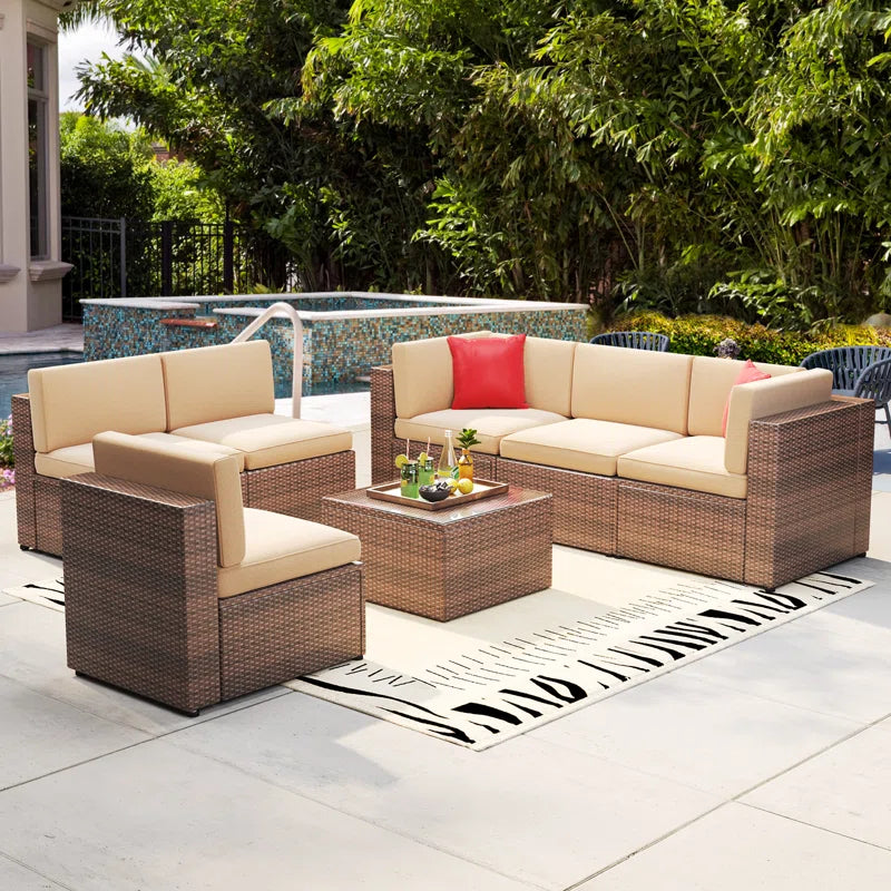 Medan 6 - Person Outdoor Seating Group with Cushions