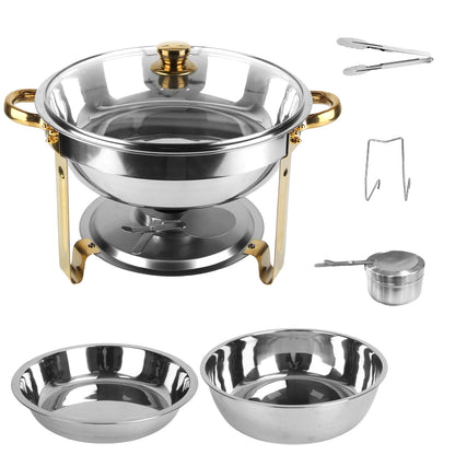 4Pc Stainless Steel Chafing Dish Serving Set