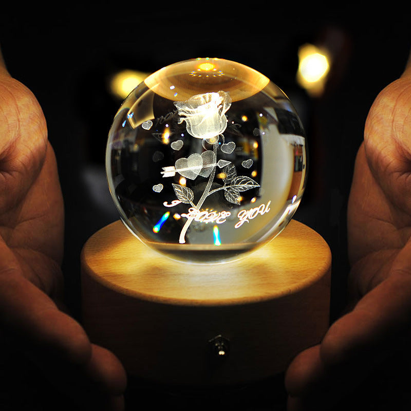 Crystal Ball Luminous Rotating Music Box