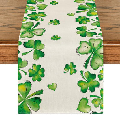 St Patrick Lucky Four-Leaf Clover Table Runners