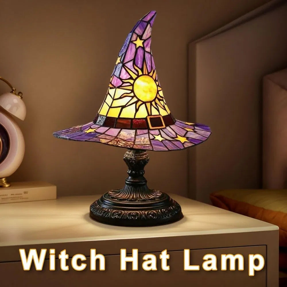 Gothic Lamp - Stained Glass LED Witches Hat