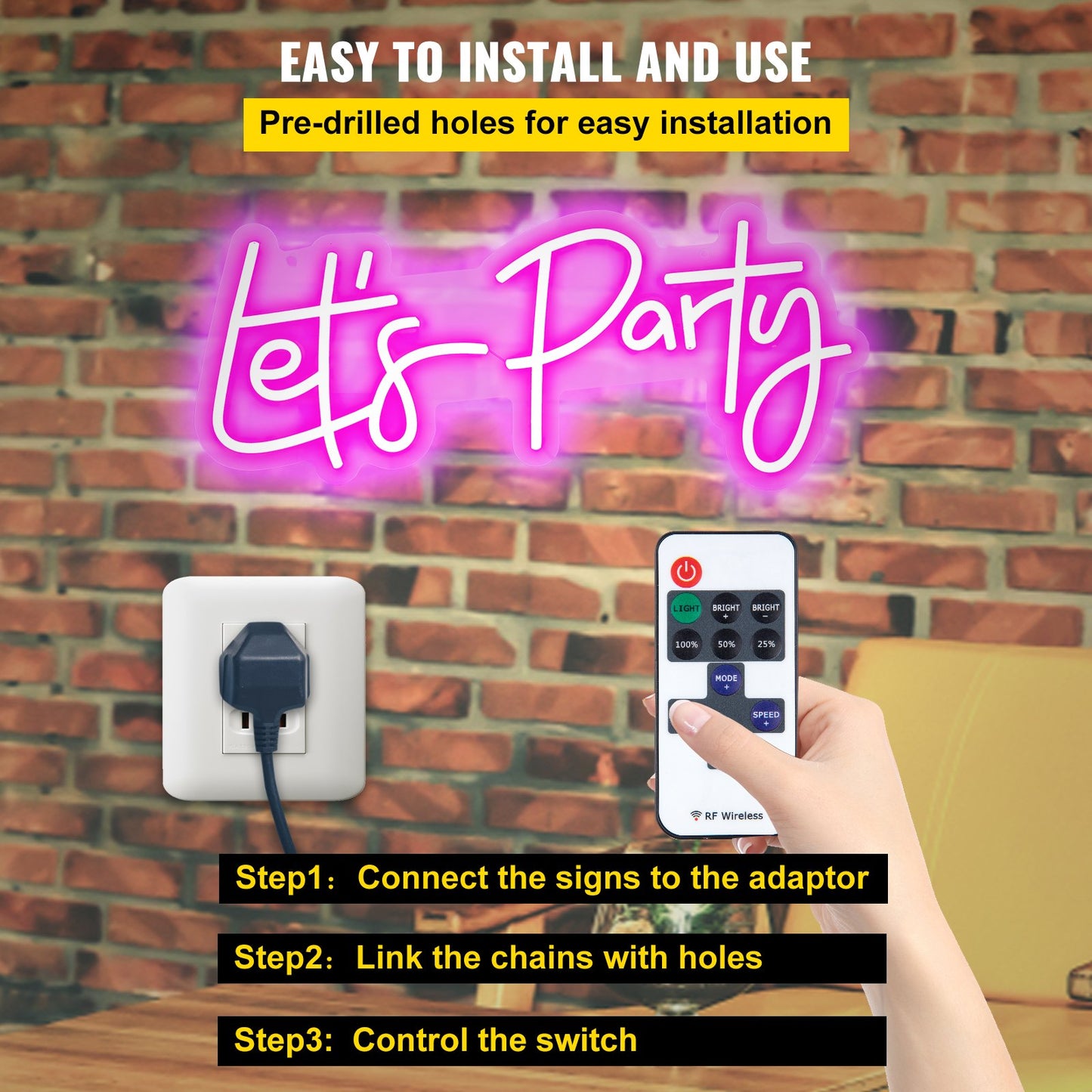 LED Neon “Let’s Party” Sign