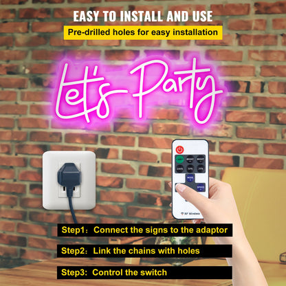 LED Neon “Let’s Party” Sign