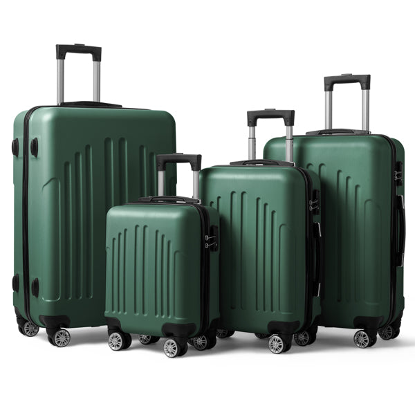 4pc Vertical Stripe 4-in-1 ABS Luggage Set