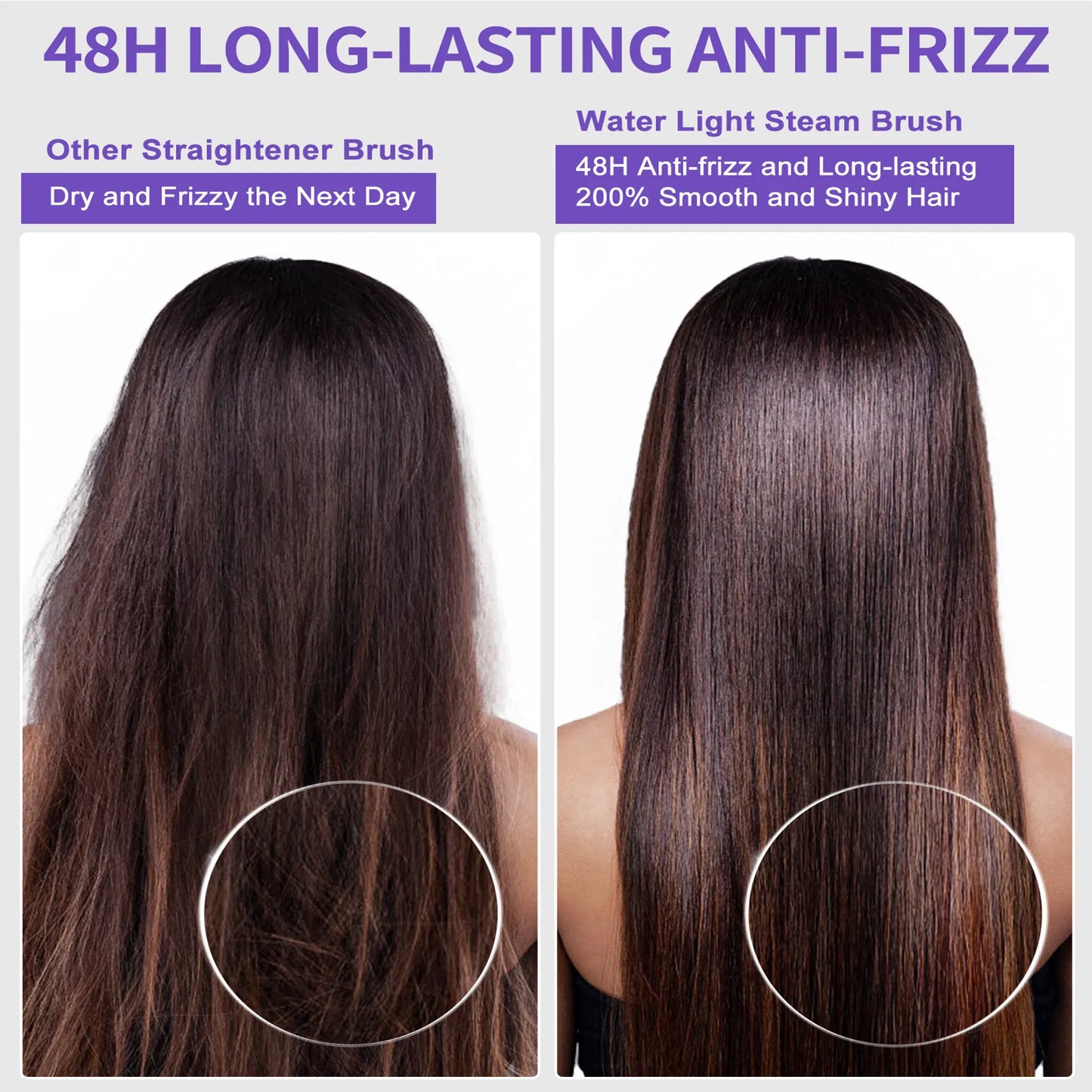 3-Temp Hair Steam Straightening Brush