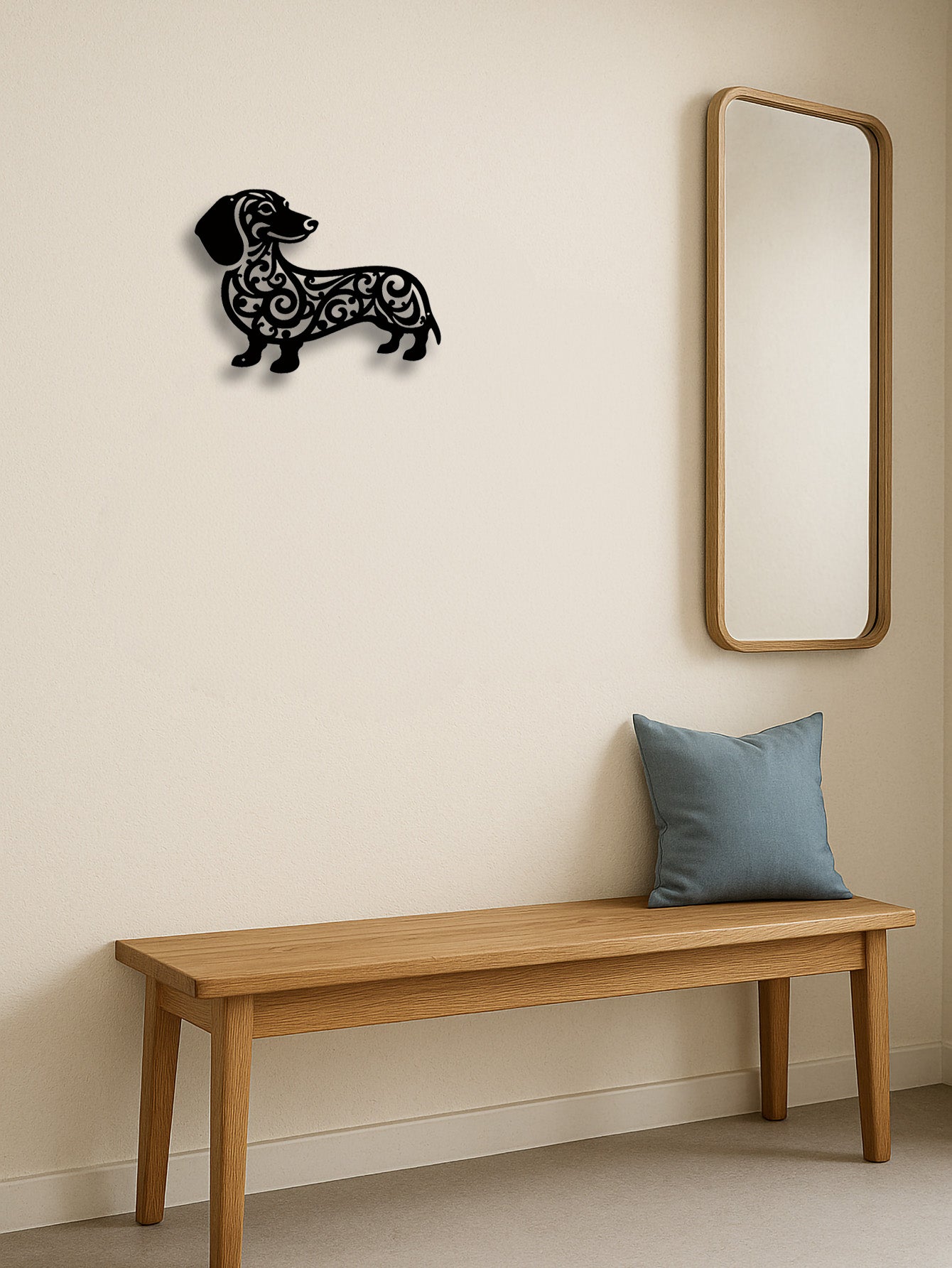 Silhouette - Dachshund Dog Metal Wall Art
