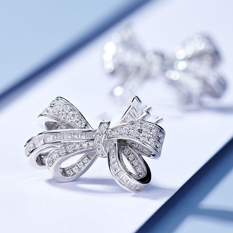 925 Silver Graceful Bow Earrings