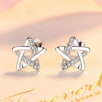 925S Five Point Star Stud Earrings