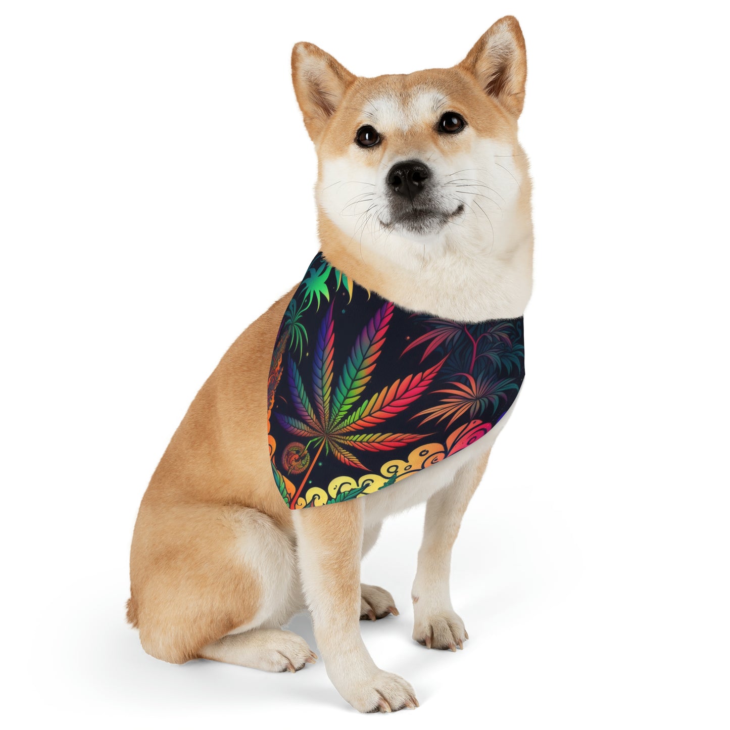 420 Neon Pet Bandana Collar