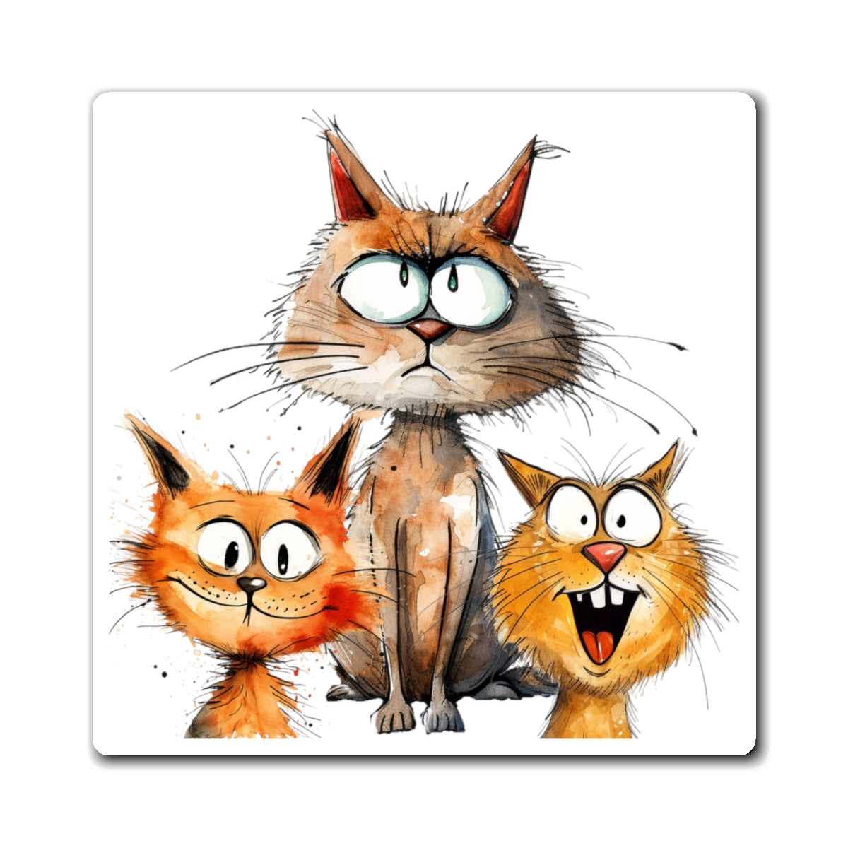 3 Funny Cats Magnet