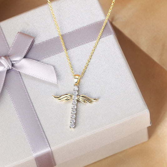 Angel Wings Cross Necklace