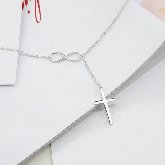 Cross Infinity S925 Sterling Silver Necklace - Shop Jobie