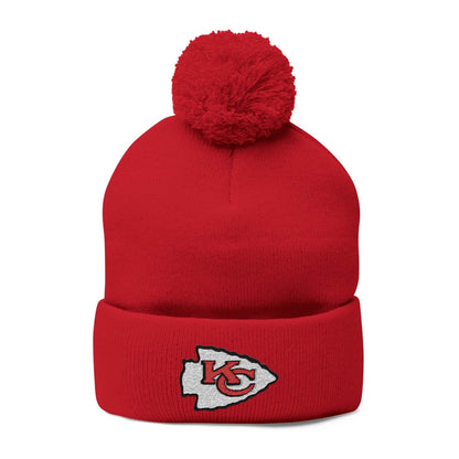 Cozy Embroidered Pom-Pom Knit Cap - Shop Jobie